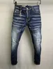 Autumn designer DSQ Skinny Feet pants Mens Jeans ripped D2 Paint splatter Retro Blue straight Jean streetwear Beggar quality streepants d2 DA503