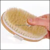 Brosses de bain Éponges Épurateurs Brosses à corps à long manche pour douche Poils de sanglier en bois Brosse Retour Peau Drop Livraison Maison Jardin Dhyyl