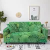 Couvre-chaise Couvrairement à thème Green Leaves Elastic pour le salon All inclusive moderne simple coussin sectionnel de maison