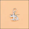 Charms Sterling Sier Microset Zircon Small Plane Pendant Light Luxury Bracelet Necklace Jewelry Accessoriescharms Drop Delivery Find Ottg1