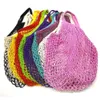 Paniers De Rangement Portable Sacs D'épicerie Réutilisables Pour Fruits Légumes Sac Coton Maille Chaîne Organisateur Sac À Main Poignée Courte Net Boutique À Dhc6F