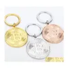 Party Favor Coin KeyChain Gold Plate Token Key Chain Novely Metal Keyring Commemorative Souvenir Gift Drop Delivery Home Garden FES DHIZ1