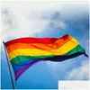 Banner Bandiere Dhs Bandiera Arcobaleno 3X5Ft 90X150 Cm Gay Pride Striscioni In Poliestere Colorf Lgbt Decorazione Parata Lesbica Drop Delivery Home Ga Dhn6J