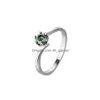 Clusterringen Boeycjr 925 Sier Snowflake 0.5CT/1CT/2CT GREEN Moissanite VVS1 Betrokkenheid Wedding Ring voor vrouwen Drop levering sieraden DHCSA