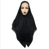 Etnische kleding mode 110 110cm vierkante bubbel hijab sabel van gewoon dames hoofd wraps sjaal moslim Maleisië kerchief solide kleur pashmina