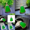 ペンダントネックレスAgate High Green SafetyBlessing Card Chalcedony925Sier Inlaid女性オーナメントライブ放送施設ドロップ配信OTKN0