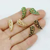 Stud Earrings 6 Pairs Zircon Feather Pave Zirconia Women Jewelry Mix Color Gift 30422