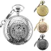 Pocket horloges retro vintage kerst korte keten klassieke horloge kwarts gebeeldhouwde cadeau jubileum fob