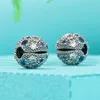 925 Sterling Silver Blue Cosmic Stars Clip Stopper Bead Fits European Jewelry Pandora Style Charm Armband