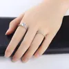 Wedding Rings Classic Silver Color Ladies Ring Fashion Style Copper Inlaid Zircon Rhinestone Marriage Engagement Couple Gift