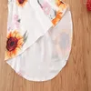 Robes d'été pour filles, robe florale en coton, sans manches, col licou, pour enfants