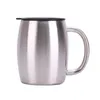 Mugs 1Pc Durable Stainless Steel Beer Mug Coffee Cup With Lid Silver