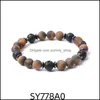 Kralen strengen 8 mm matte tijgers oogsteen kralen hematiet lava streng armbanden voor vrouwen mannen yoga boeddha energie juwelen yummyshop dr dhmw7