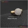 Anillos de racimo Yunkingdom Marca de moda Cristales de zirconia para mujer Joyería de boda original Anillo de entrega de gota Dhf8W