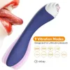 Schoonheidsartikelen Realistische tong likken Massager Blow Job Clitoral Vibrator met twee motor