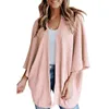 Dameswol Blends Fashion Solid Color Vrouwen Vartlingen Half Mouw losse Knittwear Casual Sweater Coat Jacket Oversize 2023