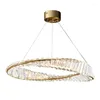 Lampy wiszące nowoczesne luksusowe żyrandol okrągły Crystal American Minimalist House House Highal Room Restaurant Restaurant LED Circle