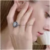 Pierścienie klastrowe Sodrov Sterling Sier Fine Jewelry Trendy zaręczynowe Bague Femme dla kobiet ślub Anillos de Plata 925 Ley 046 Drop de Dhc1g