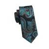 Bow Ties SN-1692 Hi-Tie Siyah Blue Paisley Mens Tie Resmi Stil İpek Jacquard Dokuma Cep Kare Kelikkiler İş Partisi İçin Set