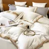 Bedding Sets Ding Chic Gold Embroidery 100S Egyptian Cotton Duvet Comforter Quilt Cover Bed Sheet Set Pillowcases