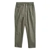 Pantaloni da uomo 2023 primavera ed estate stile sottile tendenza 9 punti casual dritto elastico in vita coulisse confortevole