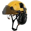 Casque de sécurité de Construction CE avec doubles visières pour ingénieur et casque antibruit EN352 ABS, casquette de travail ANSI, Protection de la tête