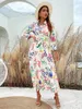 Casual Dresses Ueteey 2023 Summer Women Vintage Totem Floral Print Dress With Bow Female Sashes Midi Shirt Chic Slim Vestido