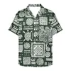 Men's Casual Shirts Selling Polynesian Traditional Tribal Tattoo Print Shirt Lapel Short Sleeve Summer Thin Turtle Pattern Fashion Men