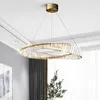 Lampy wiszące nowoczesne luksusowe żyrandol okrągły Crystal American Minimalist House House Highal Room Restaurant Restaurant LED Circle