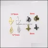 Charms 10sts Wholesell rostl￶sst￥l H￶gkvalitativ Mirro Polish Leaf Women Charm Pendant Diy Halsband Armband Unfading Colorless D Otmd3