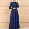 エスニック服の女性Caftan Marocain Muslim Dress Bottons Slim Fit Big Swing Long Dresses Kaftan Turkey Hijab Robe Eid Abaya Dubai Vestido