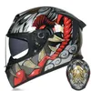 Casques de moto Casque intégral Venom Hommes Double Lentille Motocross Accessoires Moto DOT Approuvé Bluetooth Antibuée 702