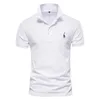 designer Man Polo shirts Shirt Mens Casual Deer Embroidery 35% Cotton Polo shirt Men Short Sleeve polo men casual stand collar top