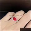 With Side Stones Fashion Luxurious Mticolor Charm Zircon Rings Ladies Party Jewelry Open Sapphire Set Colorf Ruby Blue Diamond Orbit Dhuuz