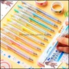Żel długopis 9 kolorów/zestaw vintage morandi pióro kreatywne DIY dziennik Ding Graffiti Kawaii Office School School Supplies1 Drop de Dhx5g