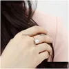 Cluster Rings Classical Pearl Zircon Diamonds for Women 18k Rose Gold Color Elegant Jewelry Bijoux Fashion Party Gifts Accessories D DHBCX