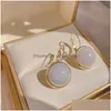 Hoop Huggie Fashion Jewelry Colorf Mermaid Hime Faux Pearl Earring Niche Design Ear Clip oorbellen Drop levering Dhynv