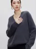 Pulls pour femmes Haut de gamme Hiver Abricot Pull en tricot Femmes Noir Cachemire Pull Femme Manches longues Col V Ample Chaud