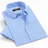 Chemises décontractées pour hommes Hommes d'été à manches courtes à carreaux à carreaux Conception sans poche Coupe standard Confortable Doux Couverture fine Chemise