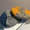 Berets 202310-SJ Drop Japan Literature Art Tweed Bowknot Wool Felt Lady Beret Hat Women Leisure Painte R