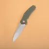 G0115 Flipper Folding Knife 8Cr14Mov Satin Tanto Point Blade G10 with Stainless Steel Handle Ball Bearing Fast-opening EDC Pocket Knives