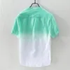 T-shirts pour hommes été coloré cravate colorant dégradé Cool et mince col respirant suspendu coton teint Camisas De Hombre