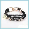 Charm armband armband herr kvinnor handgjorda tillbeh￶r mtilayer fl￤tade rep wrap pu l￤der droppleverans smycken dhvhr