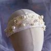 Headpieces Retro Embroidery Lace Flower Hair Band Pearl Headband Travel Shooting Brides Wedding Accessories