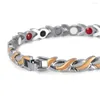 Link Bracelets Zdrowie Bransoletka magnetyczna dla kobiet Bransolet ze stali nierdzewnej z łańcuchem germanu 6038834