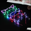 Itens de novidade gato orelha led band de cabana banda de cabelo leve aniversário de casamento acessórios de festa de cabeça de máscaras decorações fofas 5yk otiuw