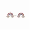 Stud Fashion Jewelry S925 Sier Post Cloud Earrings Colorf Zircon Drop Delivery Dhjmd