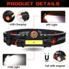 Headlamps Portable LED Headlamp USB Rechargable Headlight With Built-in 18650 Battery XPE COB Head Light Magnet Waterproof Lamp