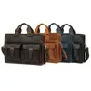 В портфезах кожаные портфель сумки для плеча для мужчин бизнес -мессенджер и ноутбук подходит до 15,6 дюйма компьютерных сумочек