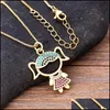 Pendant Necklaces Fashion Design Girl Boy Women Girls Kids Copper Zircon Chain Necklace Charm Party Birthday Jewelry Giftspendant Dr Ot3Hc